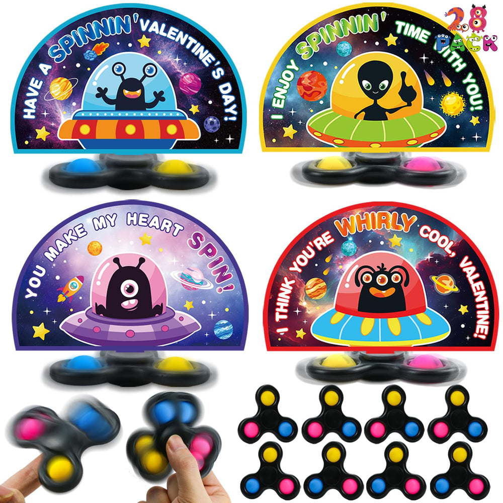 ZIRSENG valentines spinner bulk pack for classroom exchanges, a tactile, engaging hand toy