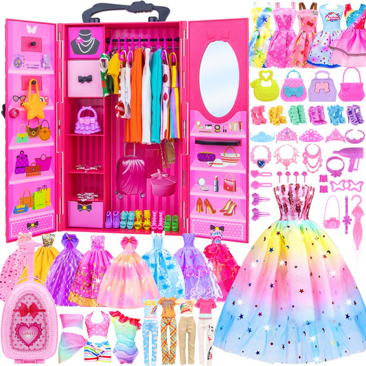 ZITA ELEMENT 11.5-inch doll wardrobe organized for easy outfit changes