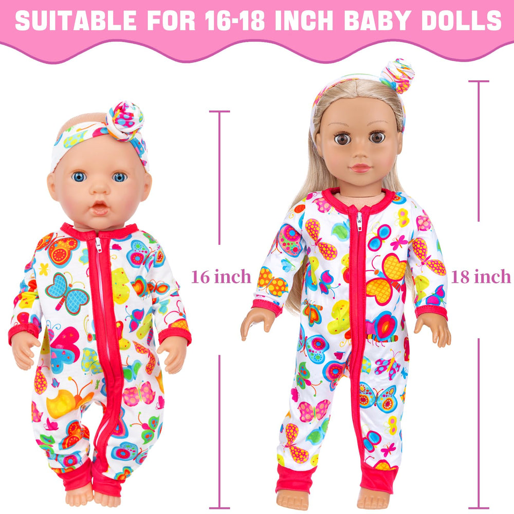 ZITA ELEMENT purple flamingo cake jumpsuit for 14-18 inch dolls, cheerful look