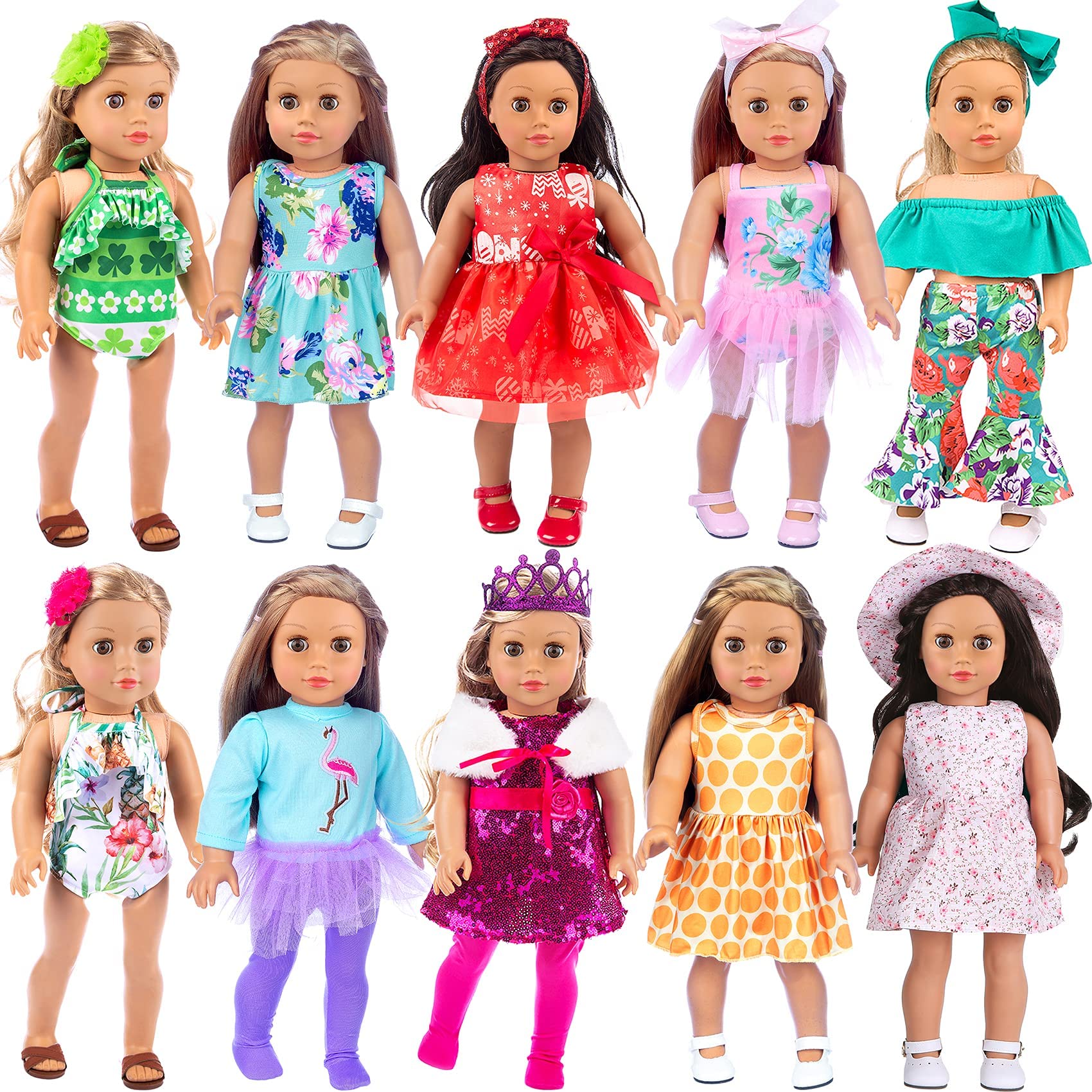 ZITA ELEMENT 24-pcs set for 18-inch dolls offers versatile outfits for imaginative play