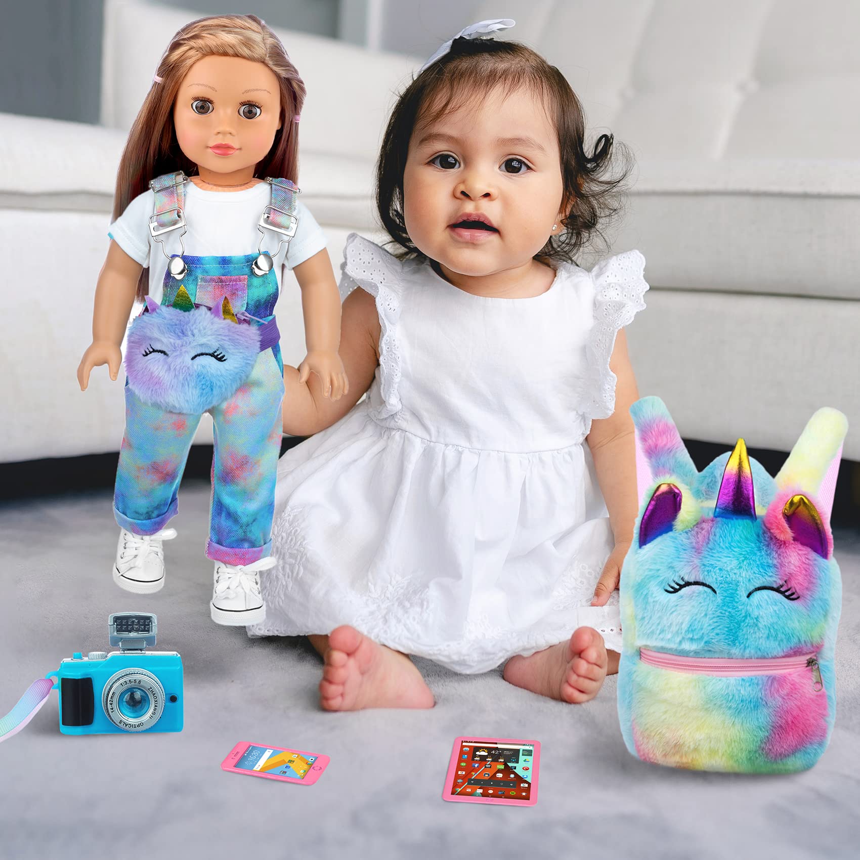 ZITA ELEMENT 7-pcs doll clothes set: Toy phone supports role-play conversations and adventures.