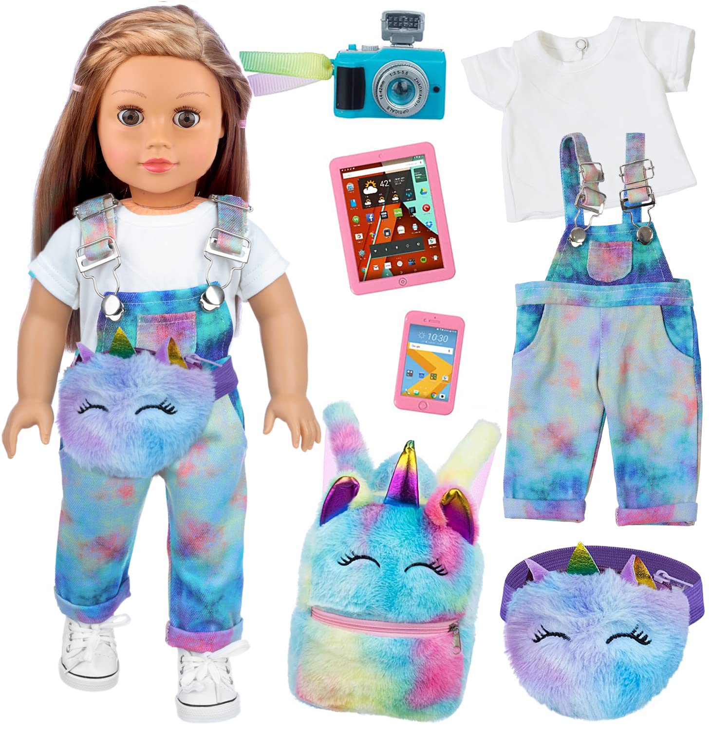 ZITA ELEMENT 7-pcs doll clothes set: T-shirt for quick outfit changes and imaginative play.