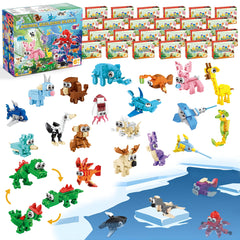 Zitetbolo 24-pack animals building blocks - colorful mini figures for party favors