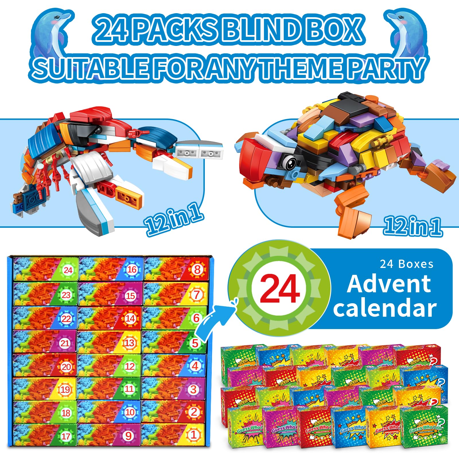 Zitetbolo ocean animals tuna blocks help color and shape recognition during build time