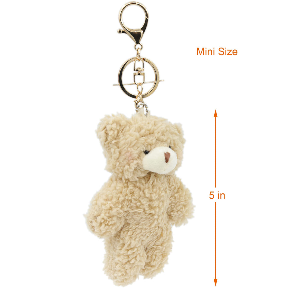 Zitokin bear plush keychain white fur with purple heart, soft on-the-go companion.