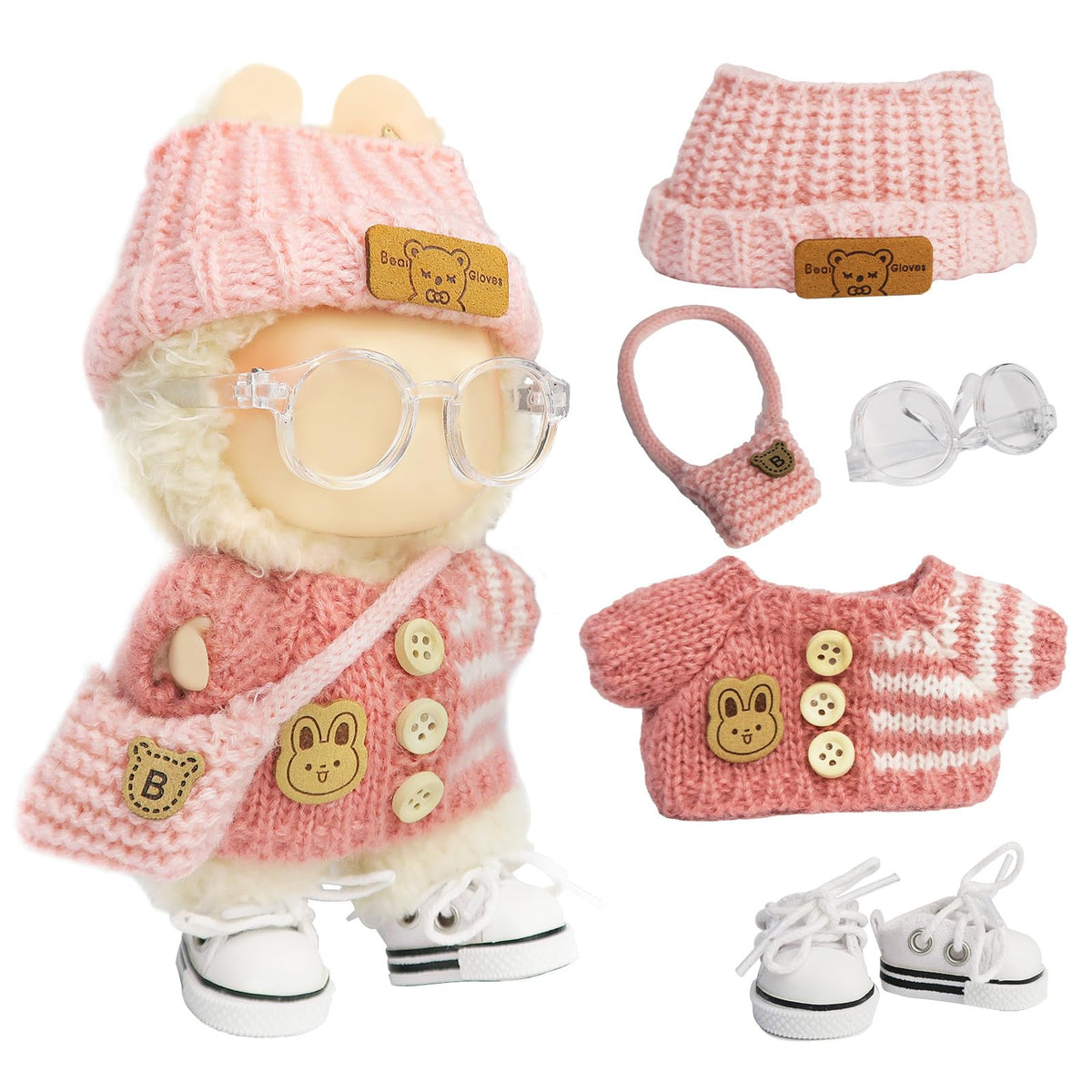 ZitoNebrix 17cm doll light pink clothes for easy dress-up and display.