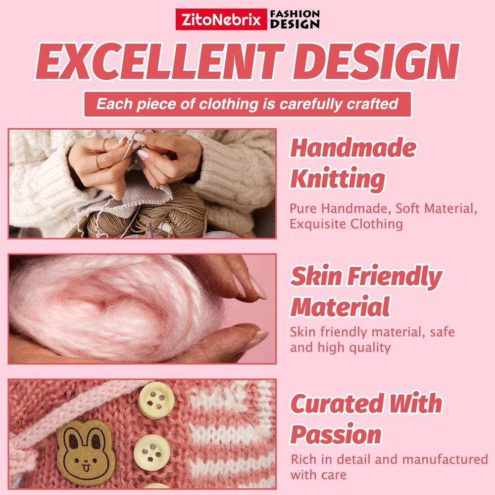 ZitoNebrix pastel ensemble for 15cm and 17cm dolls.