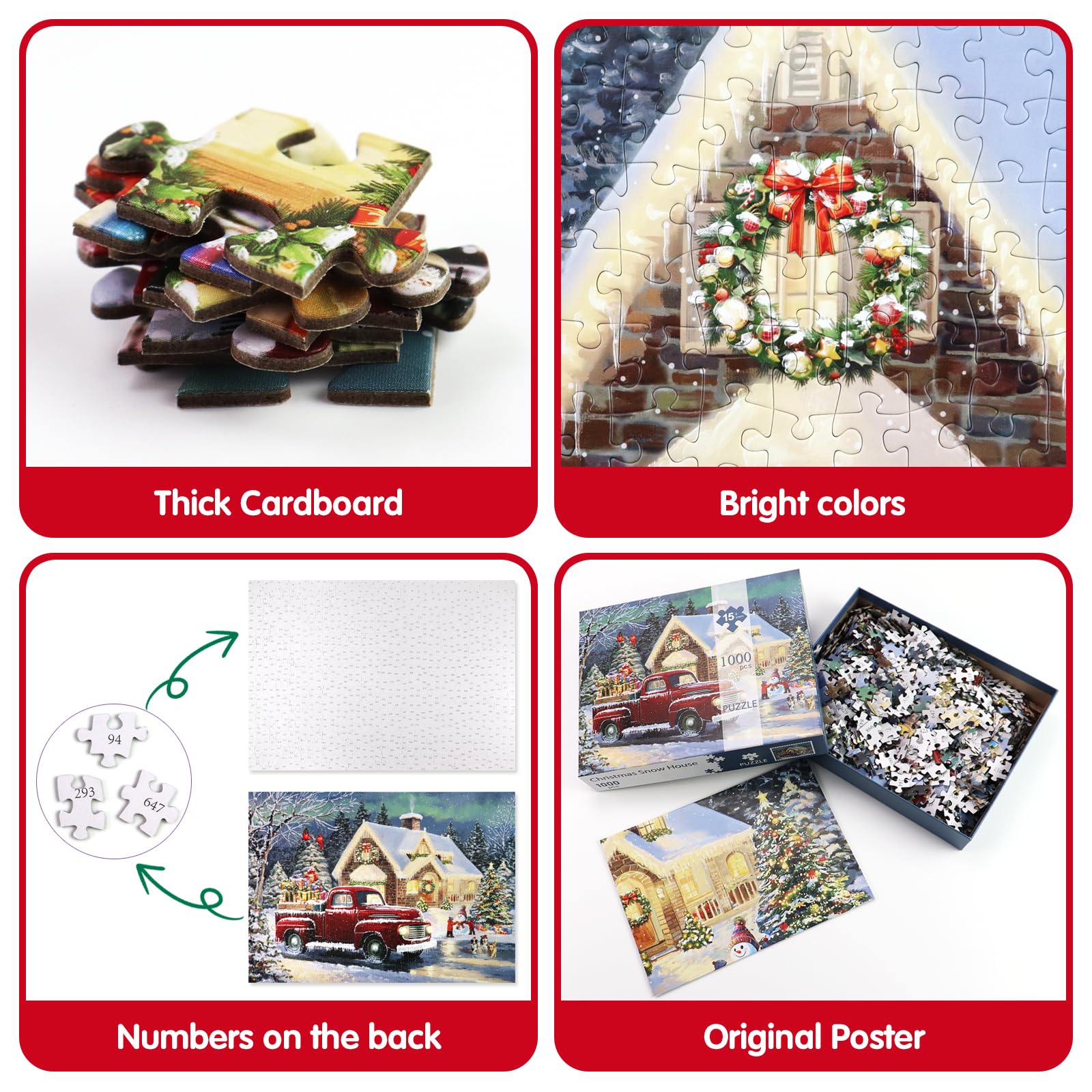 ZIZICG finished snowhouse-truck puzzle makes festive decor.