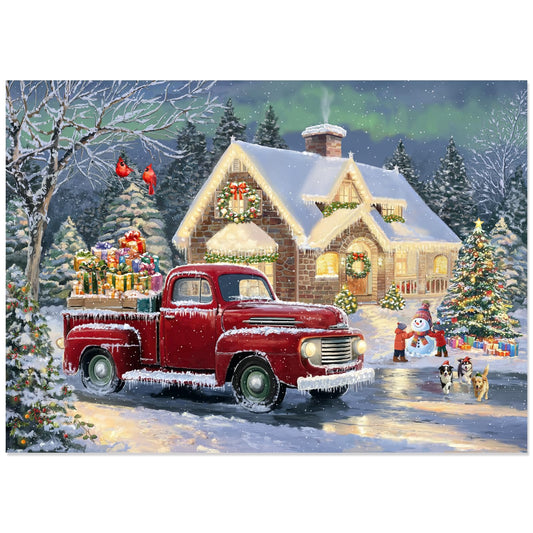 ZIZICG Christmas puzzle snowhouse-truck box for cozy family fun.