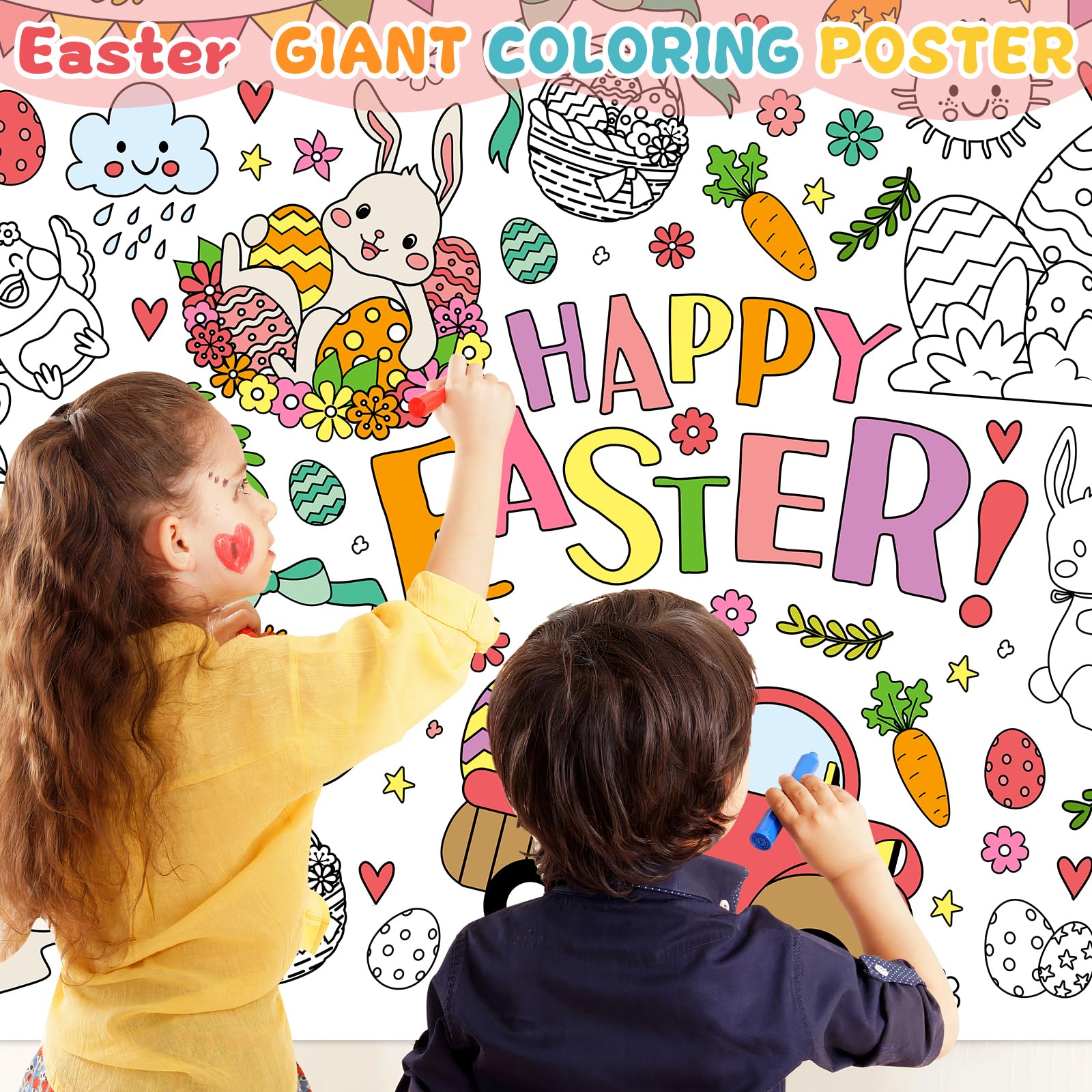 ZIZICG Easter egg rabbit chick scene design sparks imaginative coloring sessions.