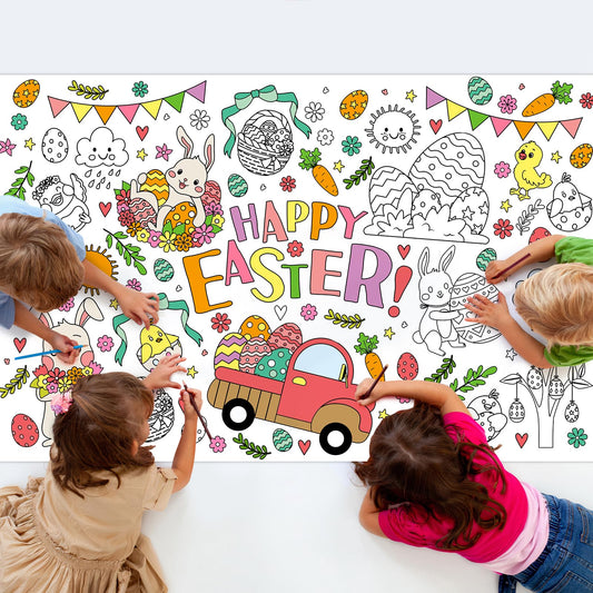 ZIZICG Easter giant coloring poster durable paper ready for kids' coloring fun.