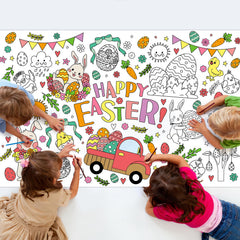 ZIZICG Easter giant coloring poster durable paper ready for kids' coloring fun.