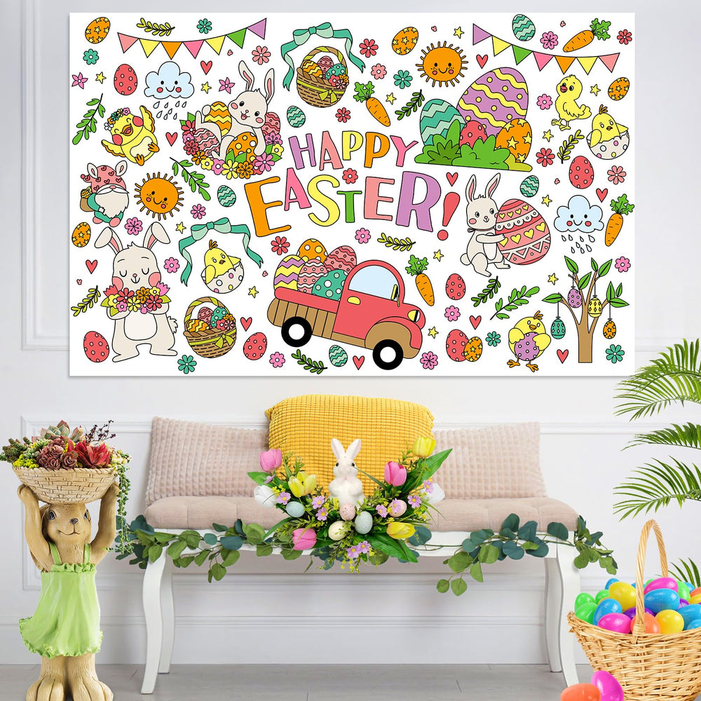 ZIZICG Easter party activity poster provides a large coloring space.