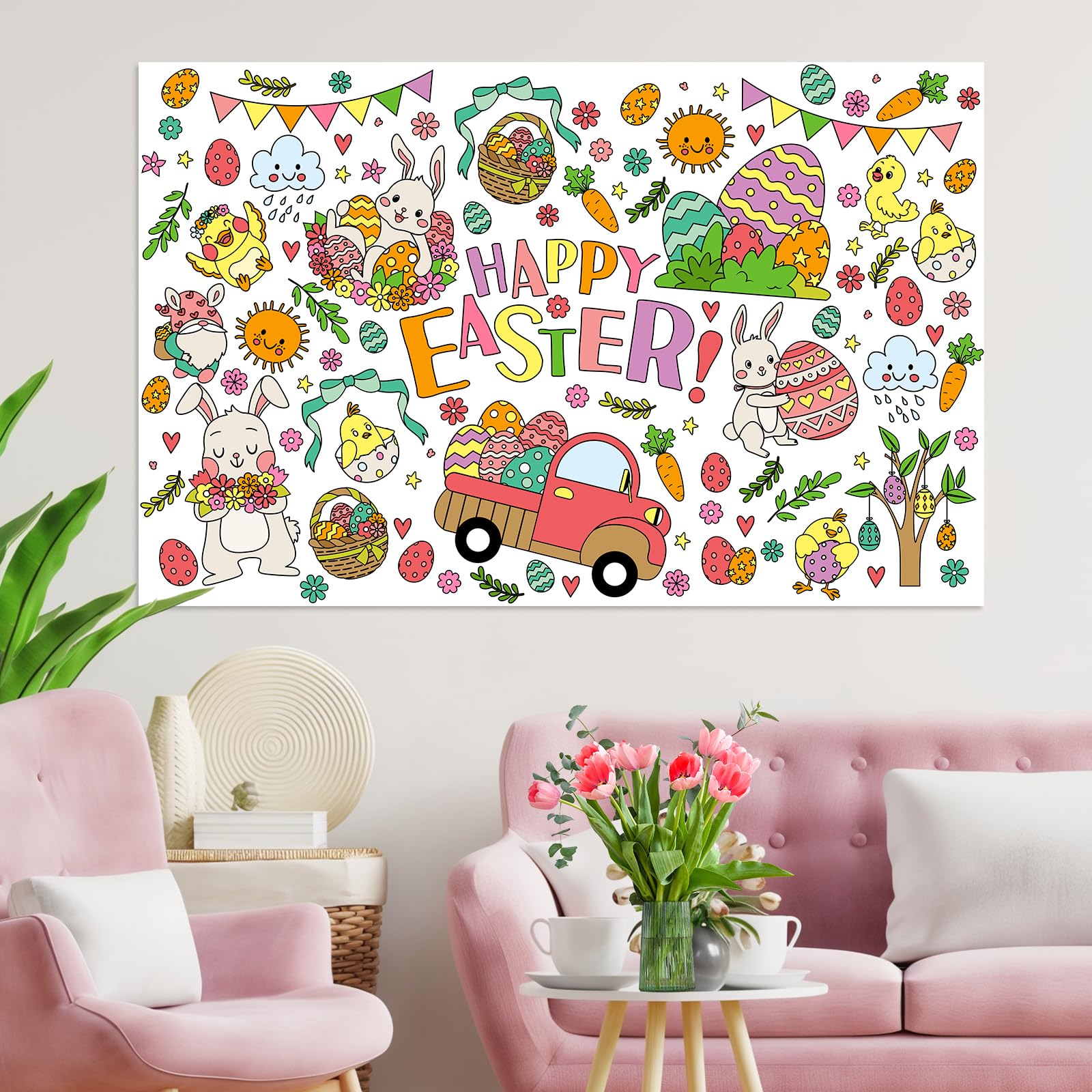 ZIZICG giant coloring poster protects tables during creative crafts.
