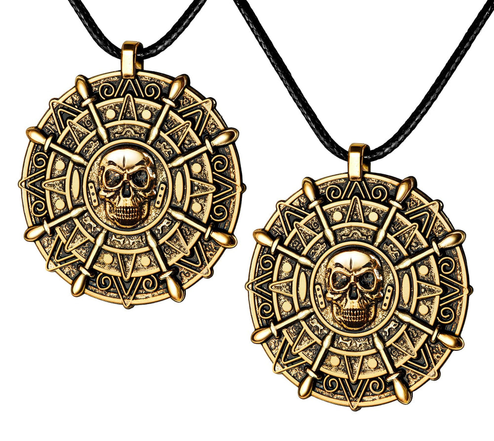 ZIZWO pirate coin necklace for kids, ideal for pirate party setups.