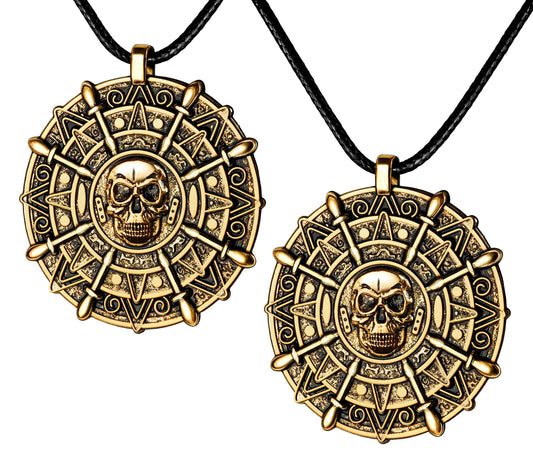 ZIZWO pirate coin necklace for kids, ideal for pirate party setups.