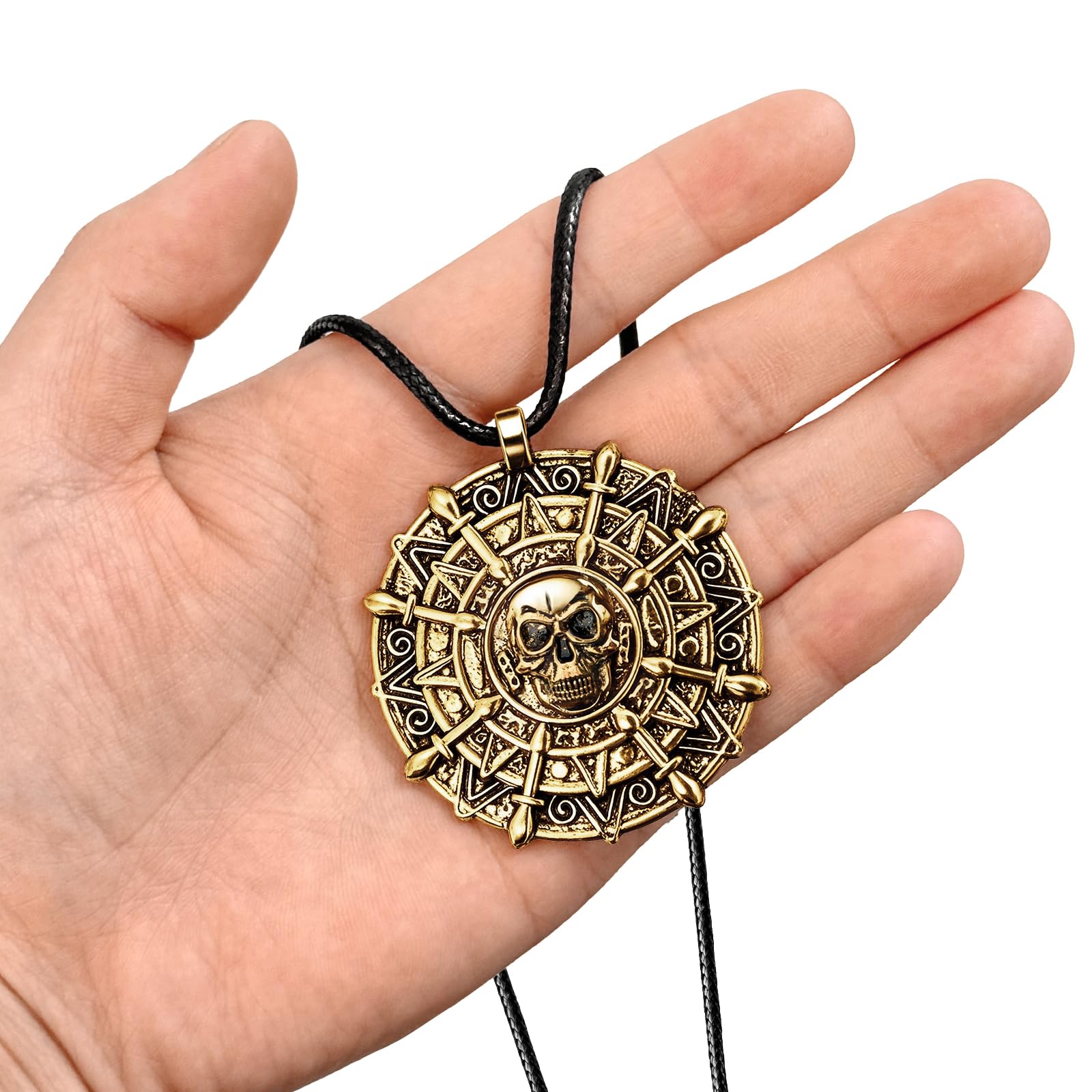 ZIZWO pirate coin necklace as Halloween costume accessory.