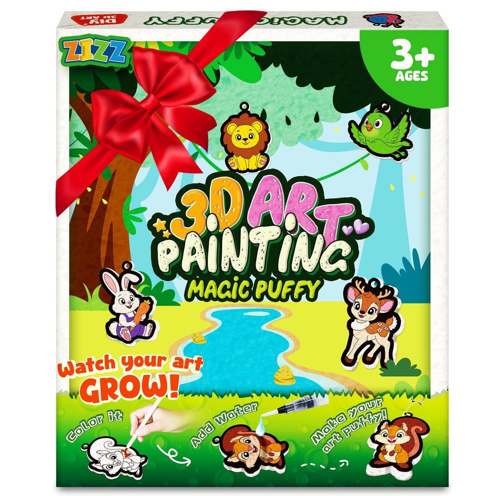 ZIZZ Aqua Puffs 3D art kit packaging with colors