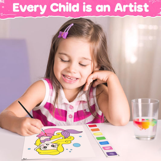 ZIZZ Paint with Water princess design 2 page with vivid colors