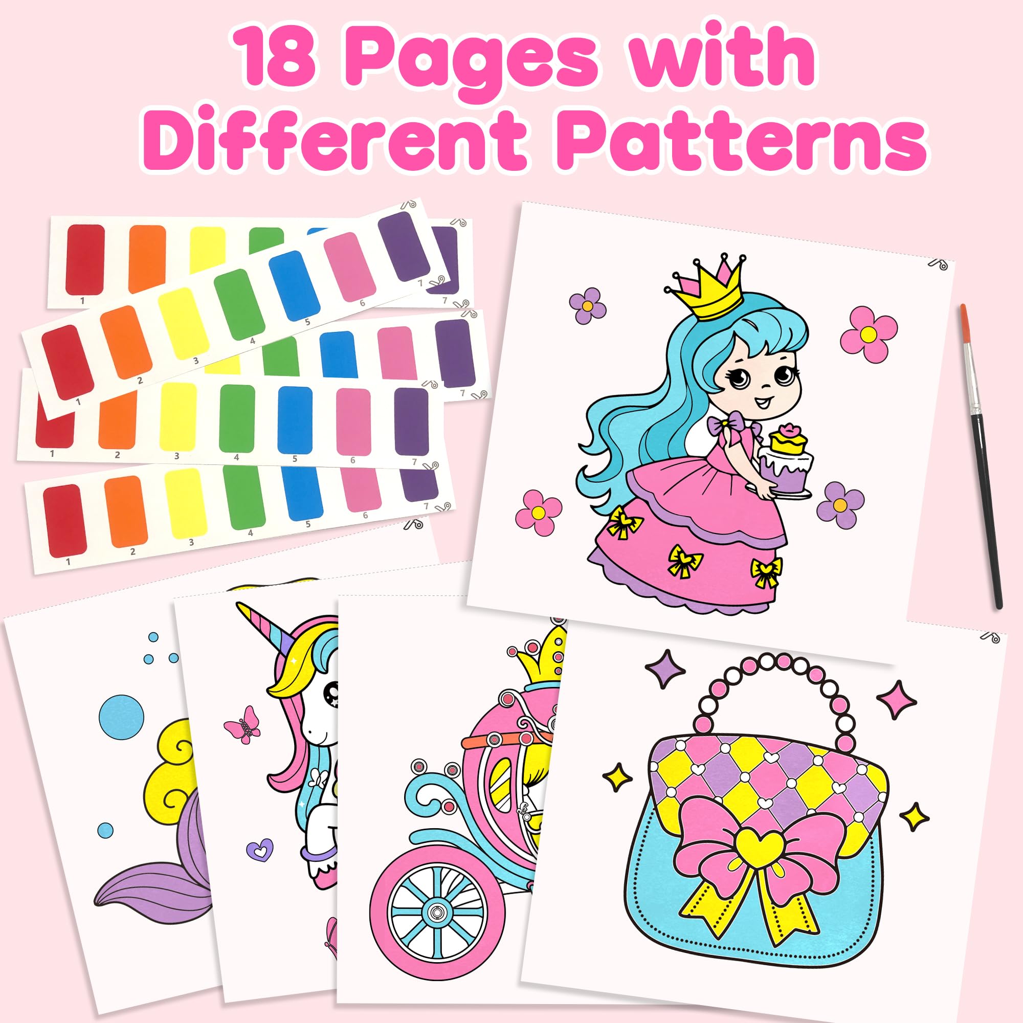 ZIZZ Paint with Water princess design 4 page for travel art sessions