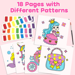 ZIZZ Paint with Water princess design 4 page for travel art sessions