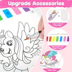 ZIZZ Paint with Water princess design 7 page with perforated keepsakes