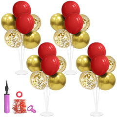 ZJDHPTY red-gold balloon stand set4 overview ready-to-assemble centerpiece