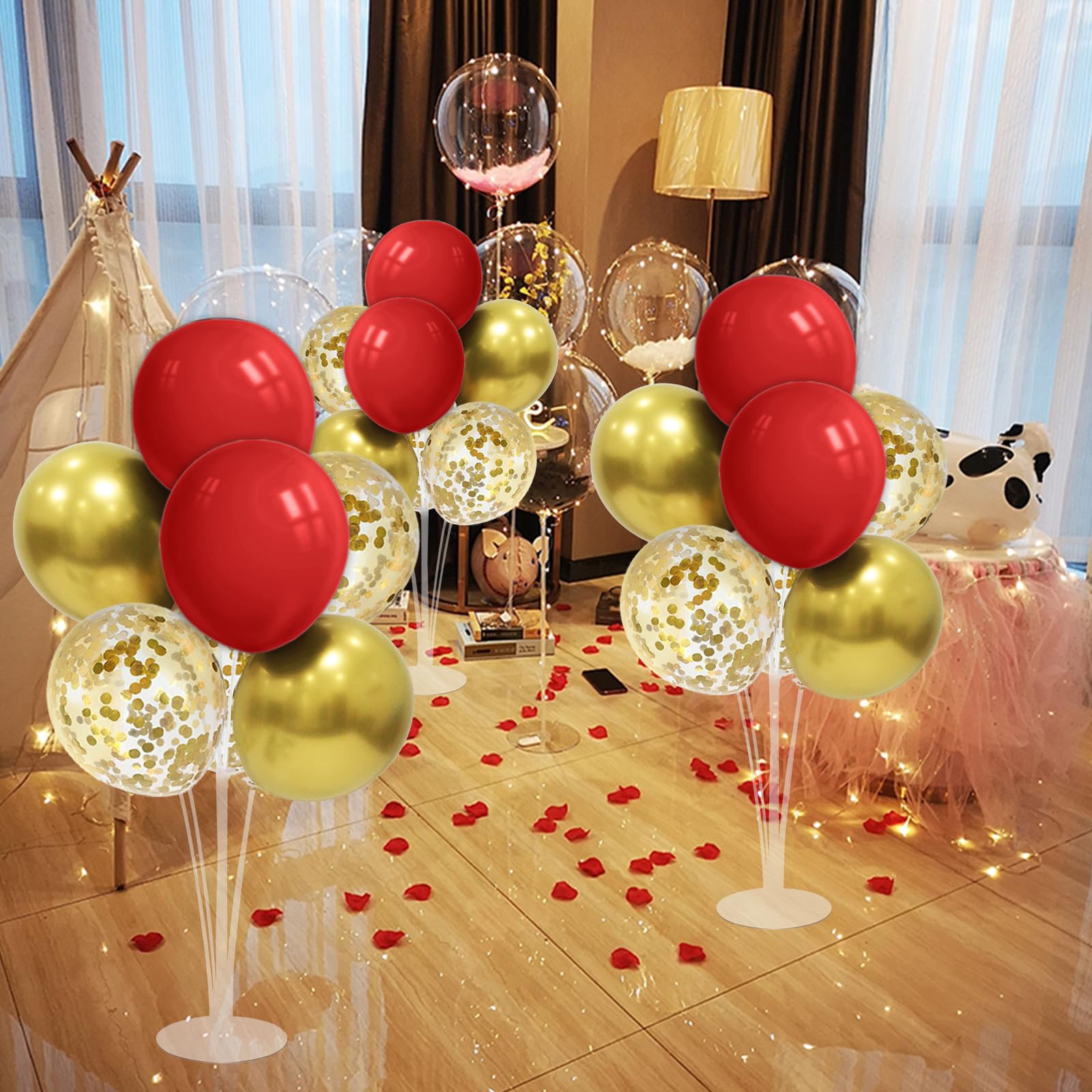ZJDHPTY 12-inch red and gold balloons add bold color