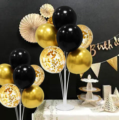 ZJDHPTY black and gold balloons kit for stylish table centerpieces.
