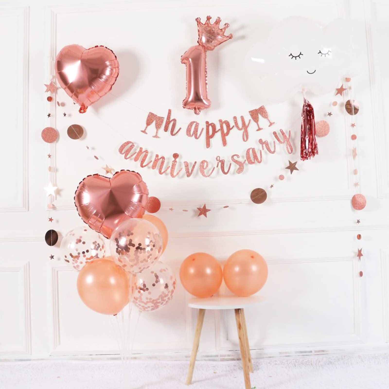 ZJDHPTY rose gold balloon stand balloons close-up showing color and finish