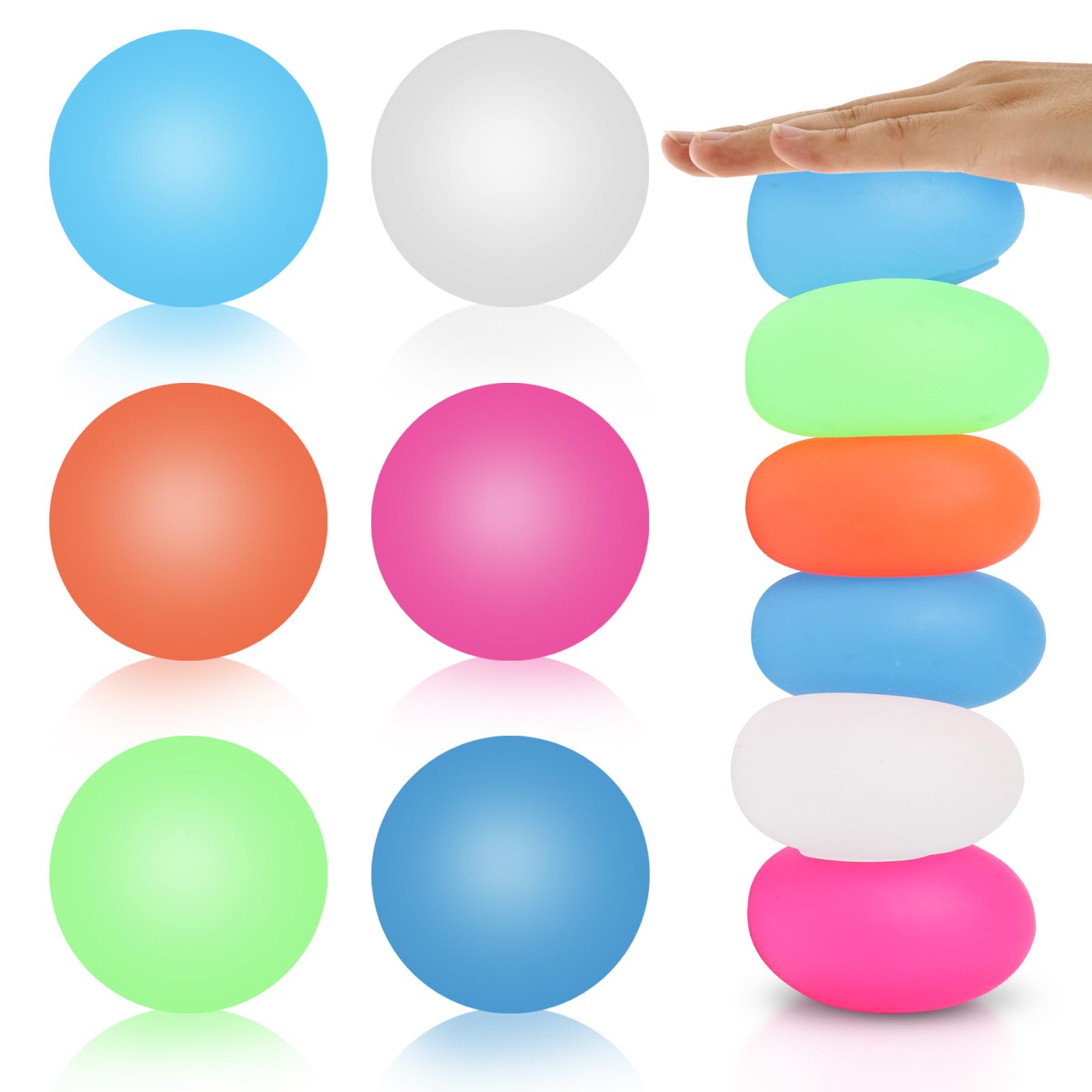 ZJDL 6-pack squishy stress balls in bright colors for calming tactile relief.