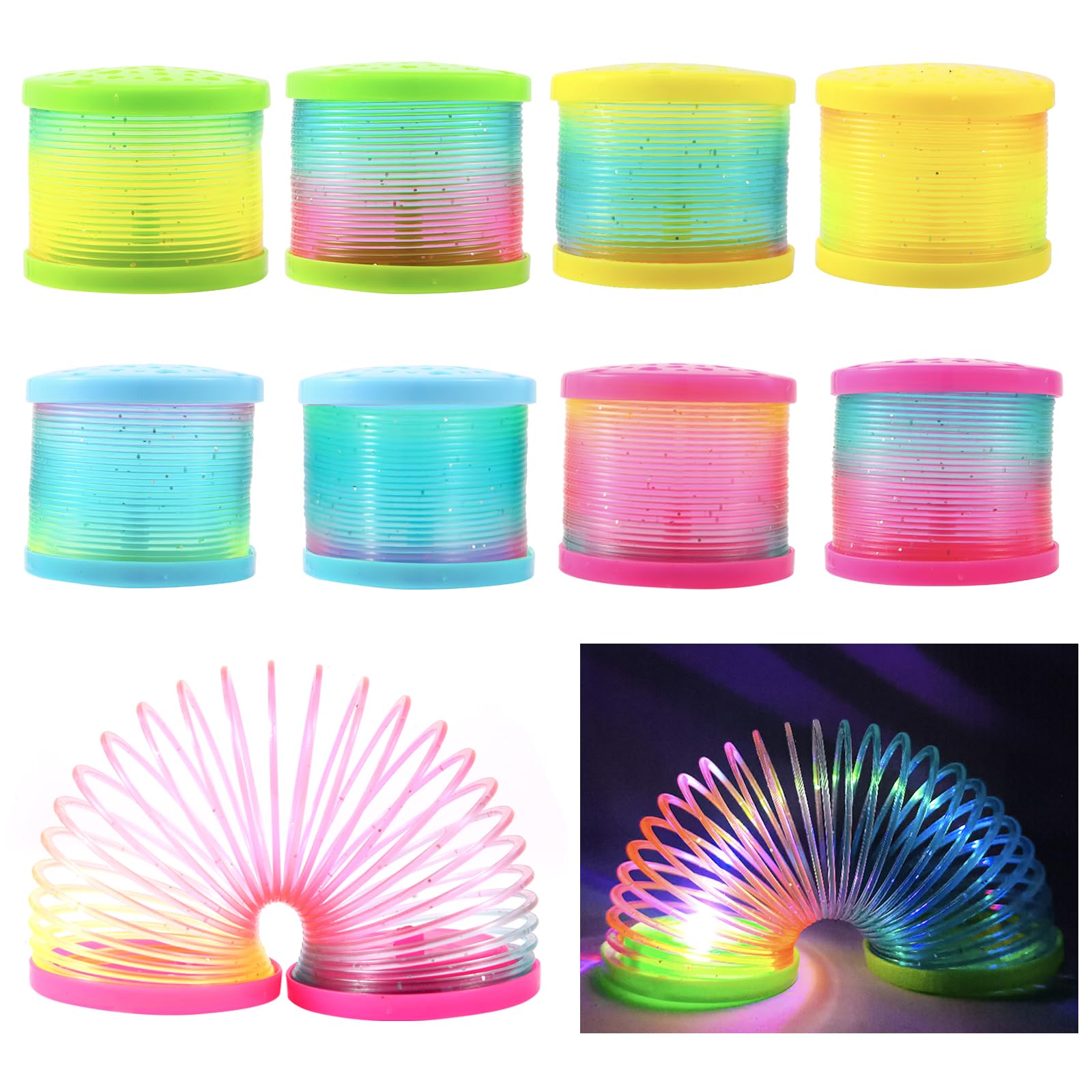 ZJDL glow coil spring toy 8-pack; bright colors for hands-on play
