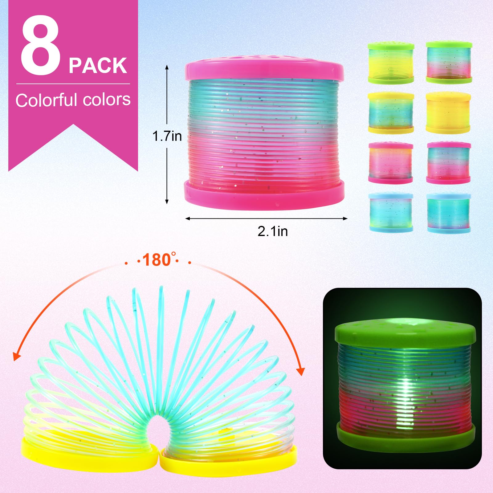 ZJDL rainbow glow coil toy; ideal for party props and photos