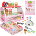 ZJEFUNS wooden ice cream display stand promotes imaginative play for kids