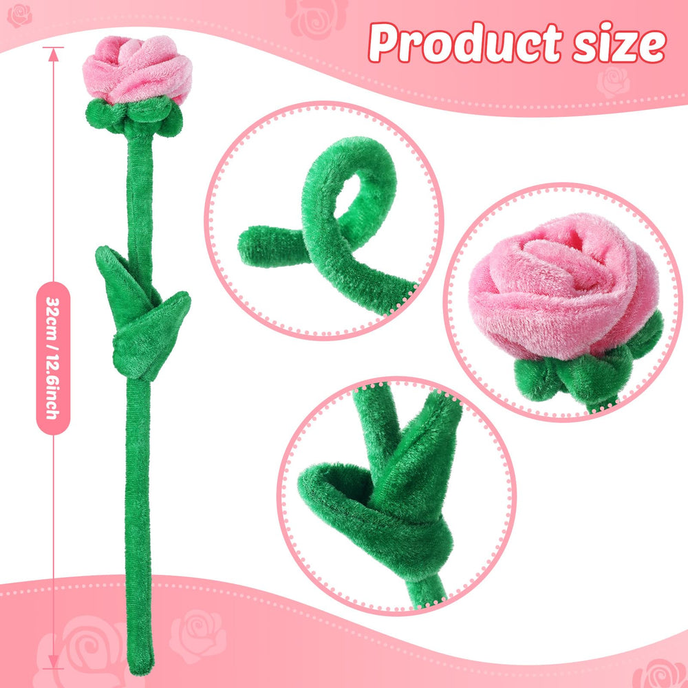 ZJoey 18-piece plush rose bouquet in red and pink for gifting.