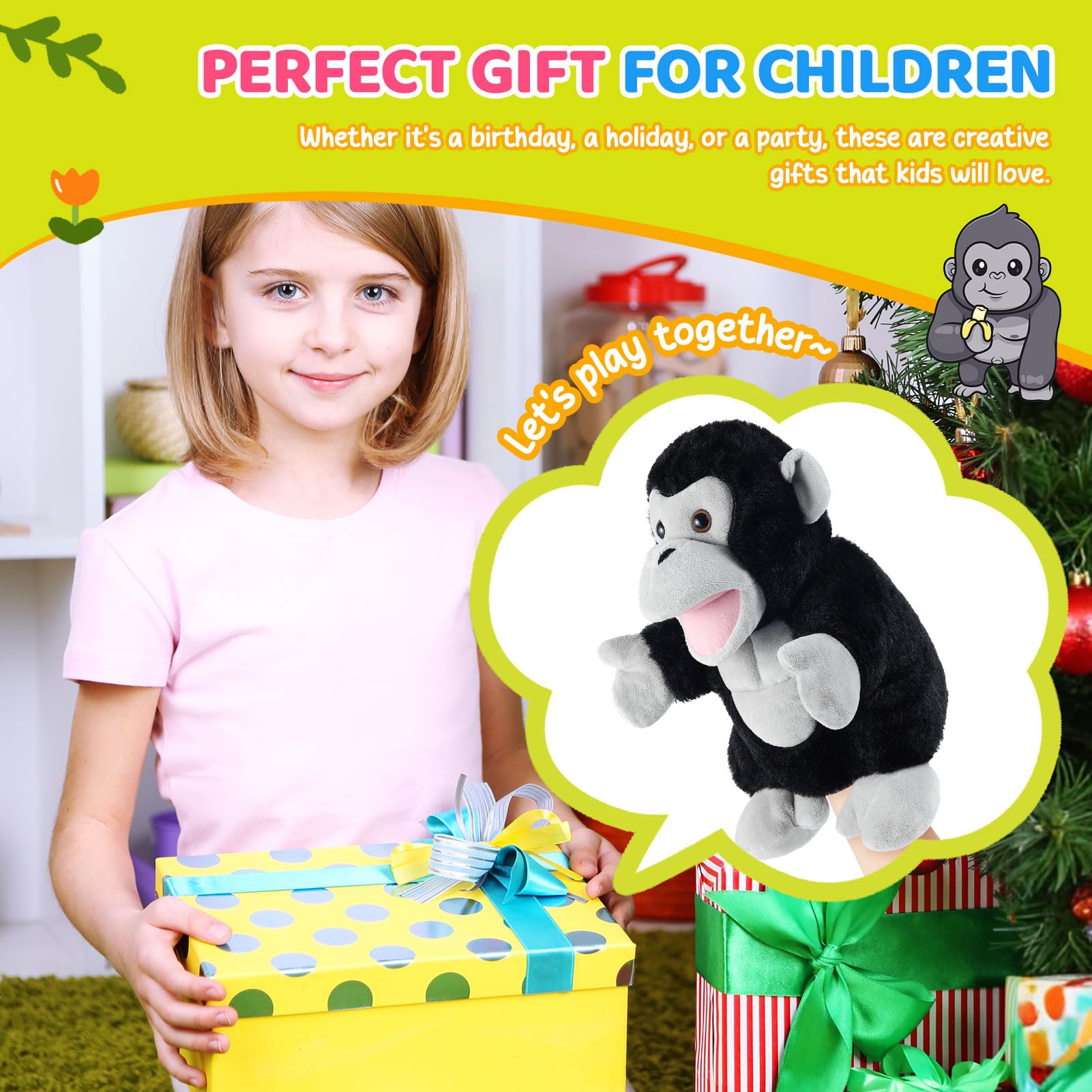 ZJoey Monkey hand puppet supports creative dialogue and cooperative play.