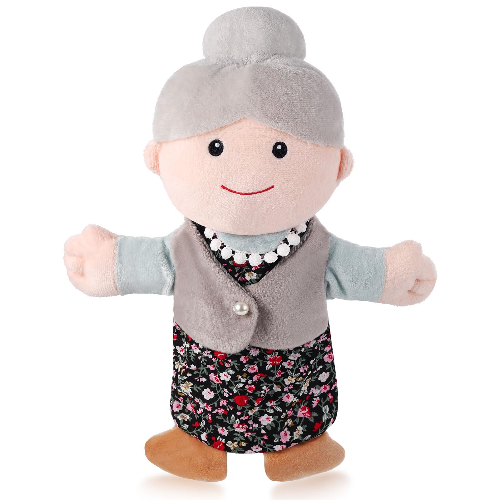 ZJoey grandma-a hand puppet in soft plush for cozy storytelling.