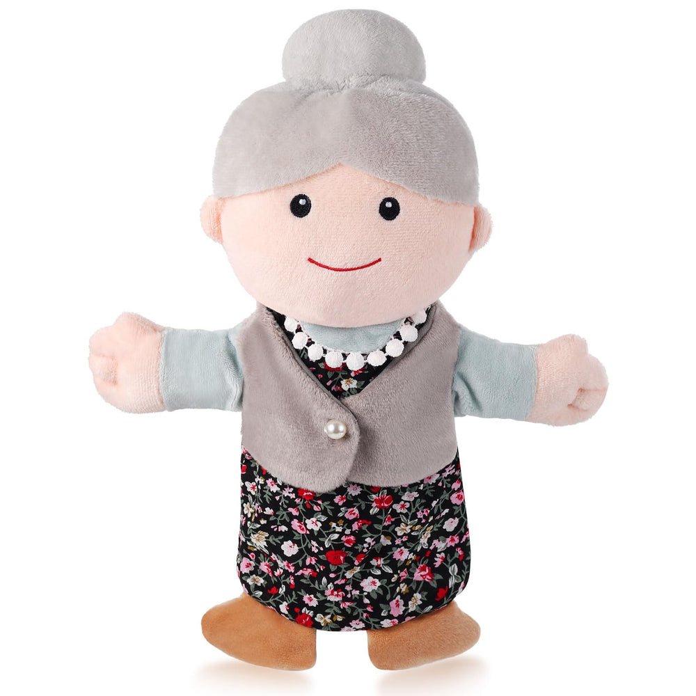 ZJoey grandma-a hand puppet in soft plush for cozy storytelling.