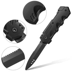 ZJoey retractable blade knife in action for stage and cosplay props.