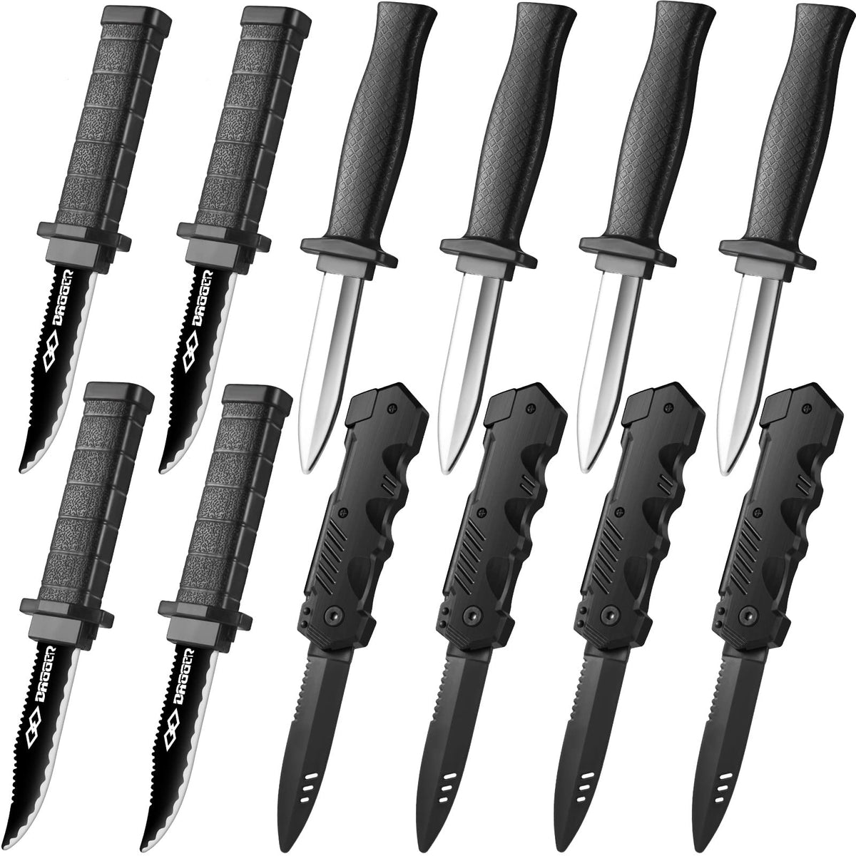 ZJoey retractable knife 12-pack for Halloween props with safe plastic blade.