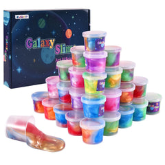 ZJOFP Kids Galaxy Slime Kit: 30-pack colors for creative play and party favors.