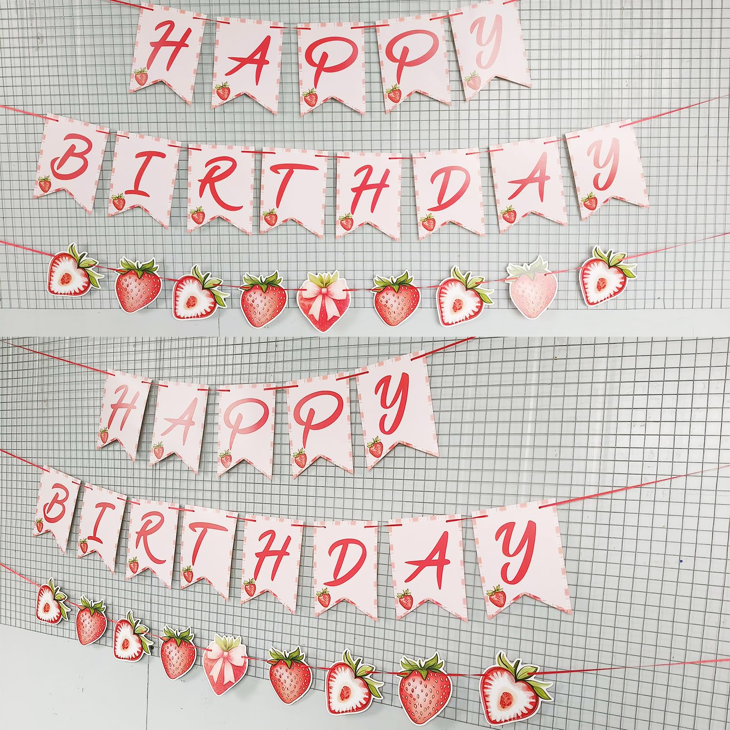 ZJRUI strawberry baby shower banner suits various celebrations.