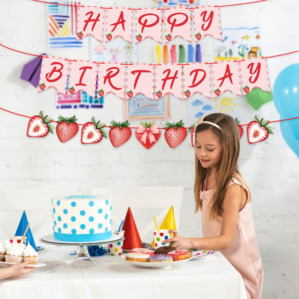 ZJRUI strawberry party decoration enhances photo moments.