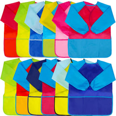 Zkptops 12-pack kids art smocks with waterproof long sleeves protect clothes