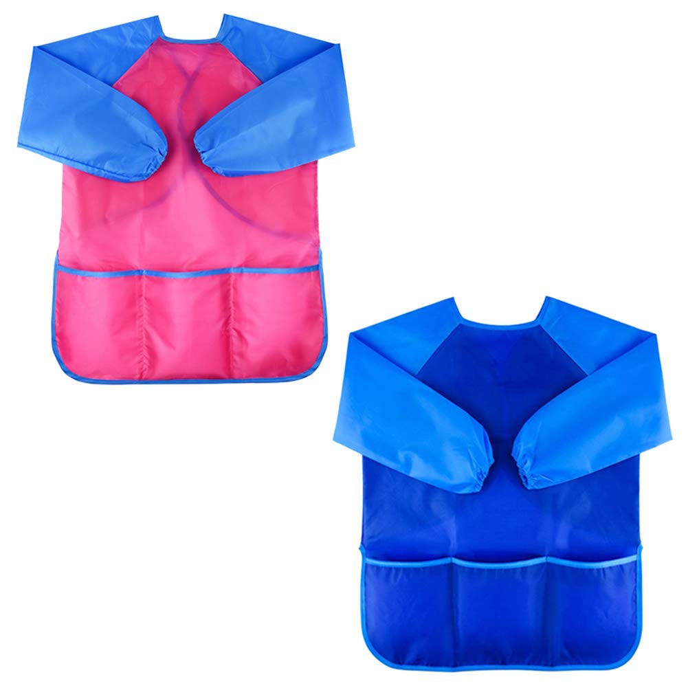Zkptops kids smock back view highlighting adjustable Velcro closure for easy wear