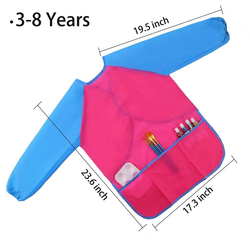 Zkptops kids smock sleeve close-up showing full-coverage protection