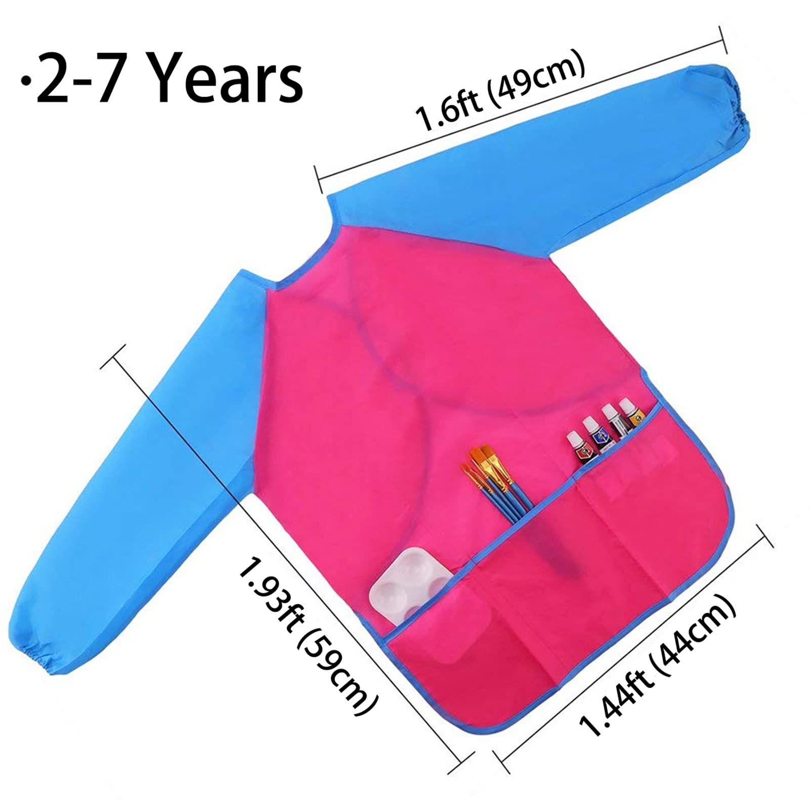 Zkptops kids smocks long sleeve design for full protection during messy crafts