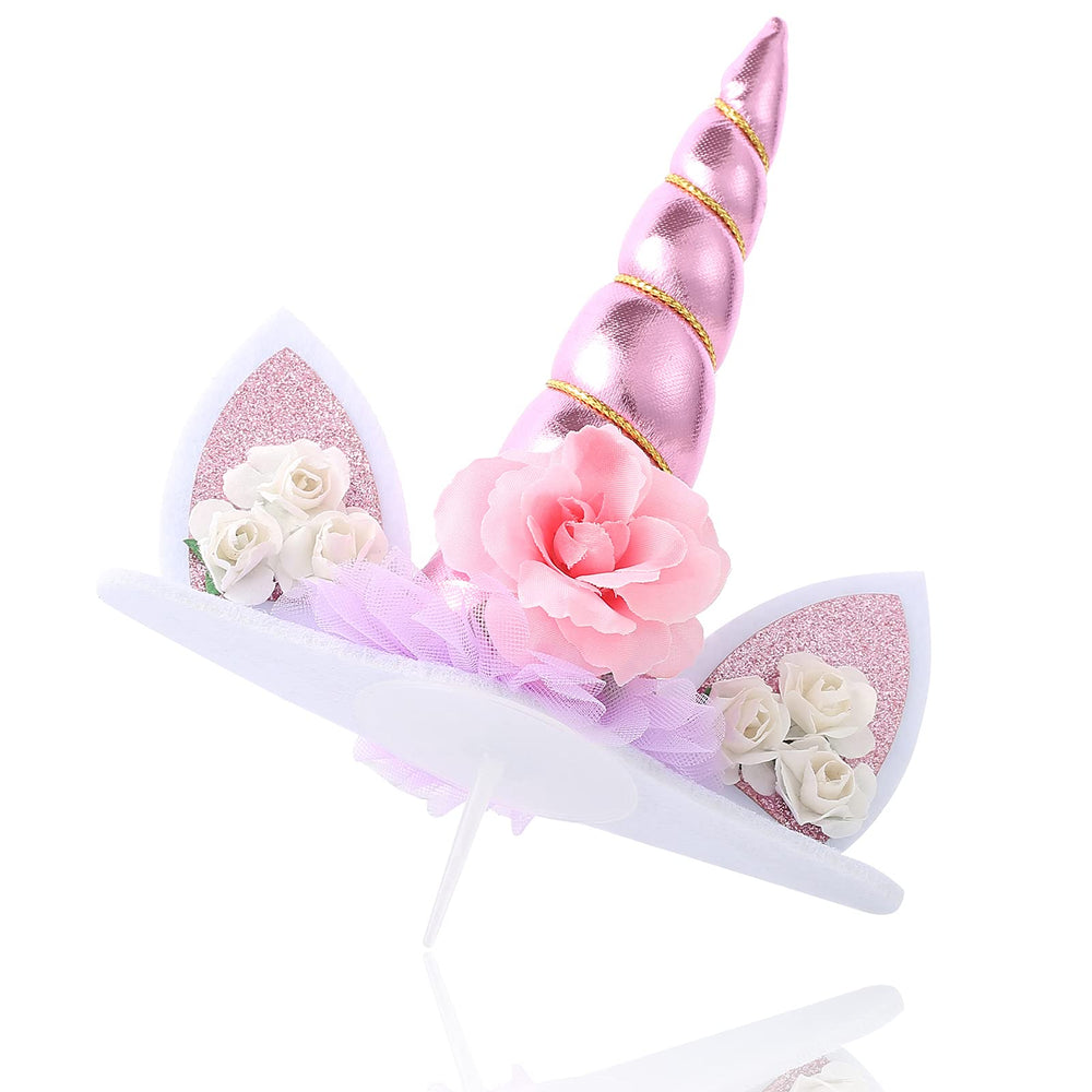 Zkptops unicorn cake topper ears set adds cute details for kids' celebrations.