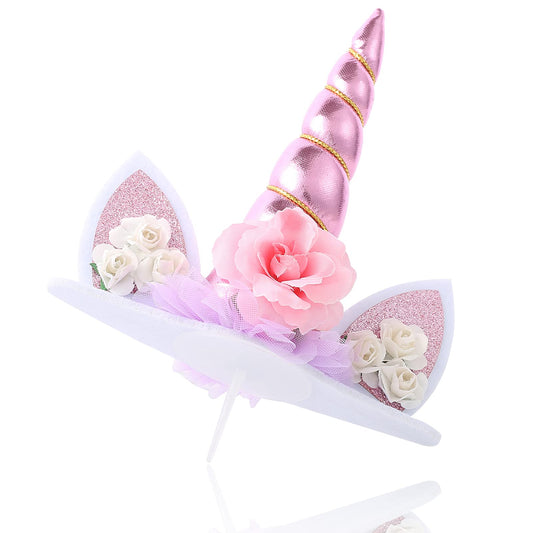 Zkptops unicorn cake topper ears set adds cute details for kids' celebrations.