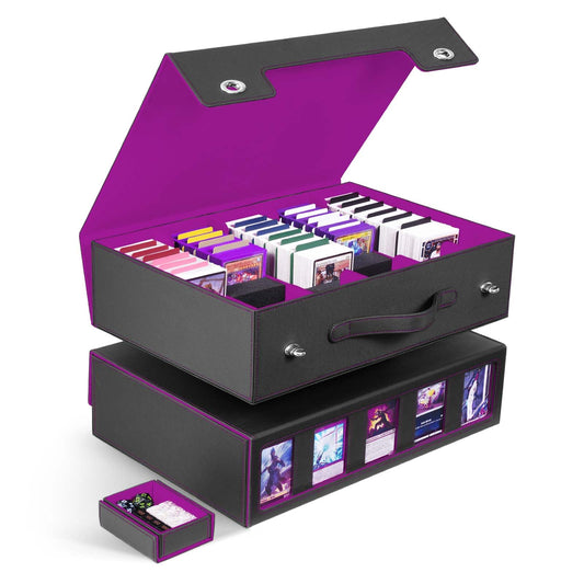 ZLCA 5-row card storage box with handle keeps thousands of cards organized